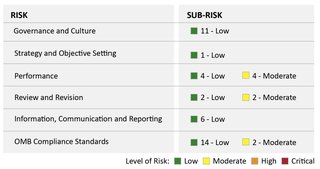 A graphic showing risk and sub-risk areas of the program
