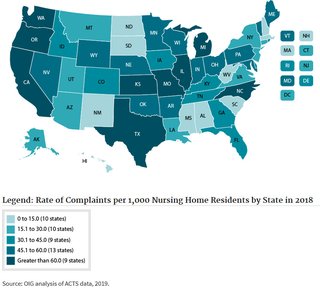 Map - Trends in Nursing Home Complaints (2016-2018)