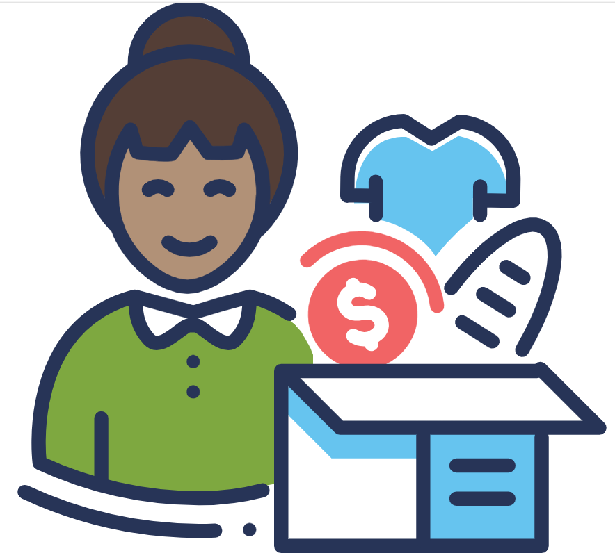 Image of woman keeping track of what she spends
