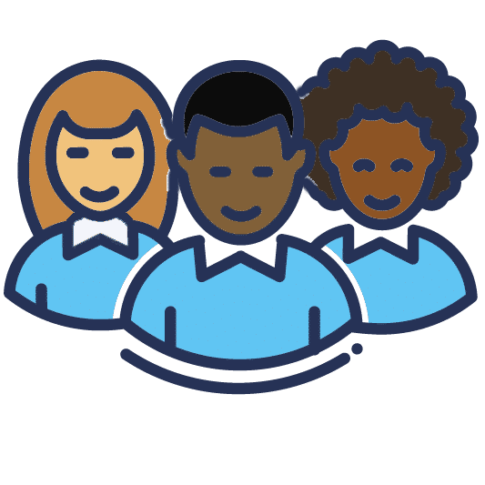 Graphic of 3 people