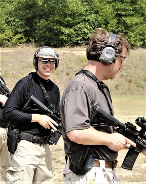 Martin Rowe on the rifle range during Atlanta's annual training program in 2012, in Oakridge, TN.