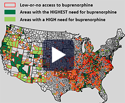Click this thumbnail to view the video showing geographic disparities in buphrenorphine treatment services