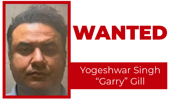 Wanted Fugitive Dr. Yogeshwar Singh Garry Gill