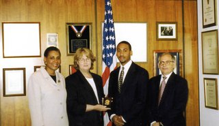 From L to R: Carolyn Jackson, June Gibbs Brown, Derrick Jackson, and Jack Hartwig participate in a badge ceremony in D.C.